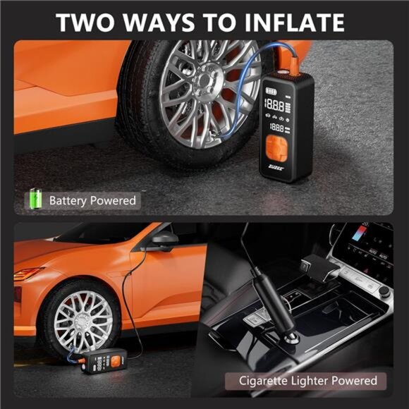 Tire Inflator Portable Air Compressor - 4X Faster Inflation, 150PSI Air Pump - Picture 4 of 7